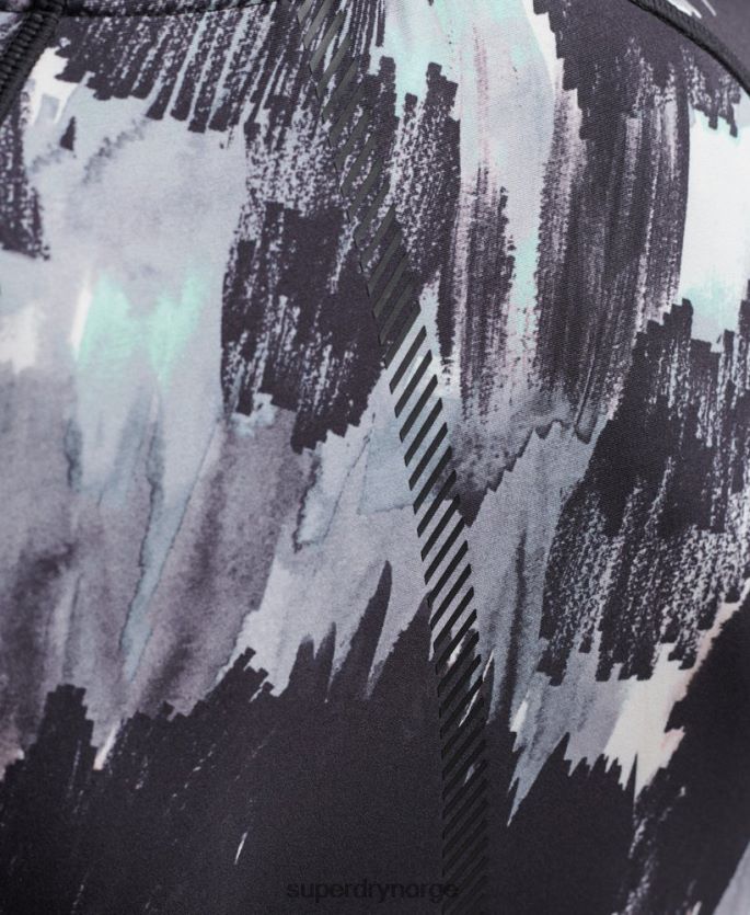 Superdry mørk grå klær 86P46D6318 kjør 3/4 tett beskjæringstopp kvinner