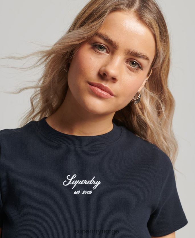 Superdry marinen klær 86P46D3016 kode arv crop fit topp kvinner