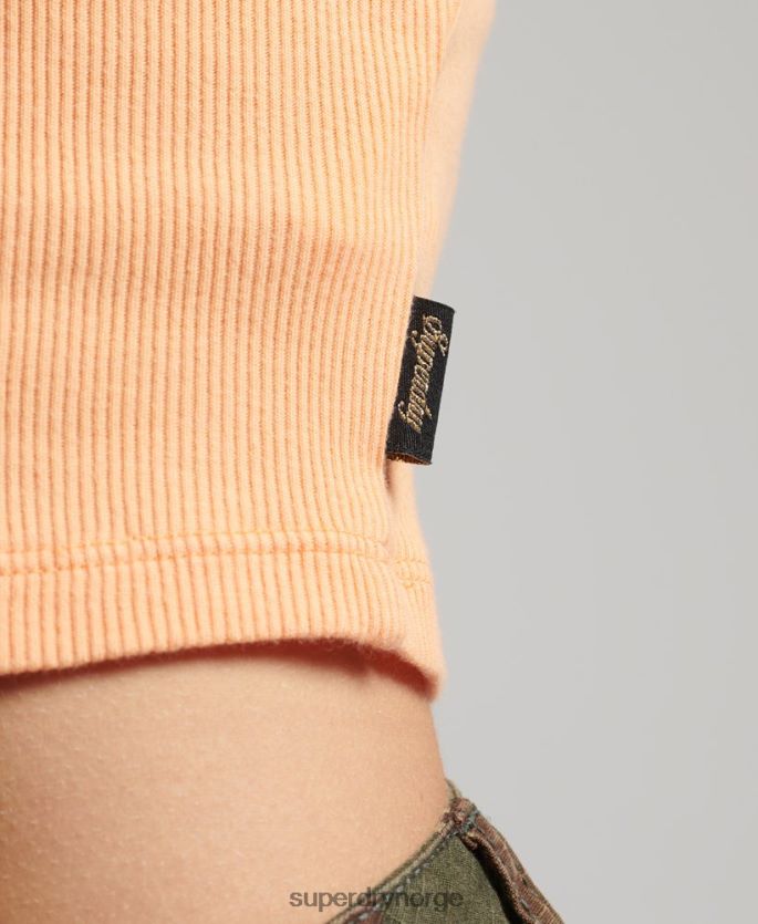 Superdry oransje klær 86P46D2324 vintage mini rib-blonde cami-topp kvinner