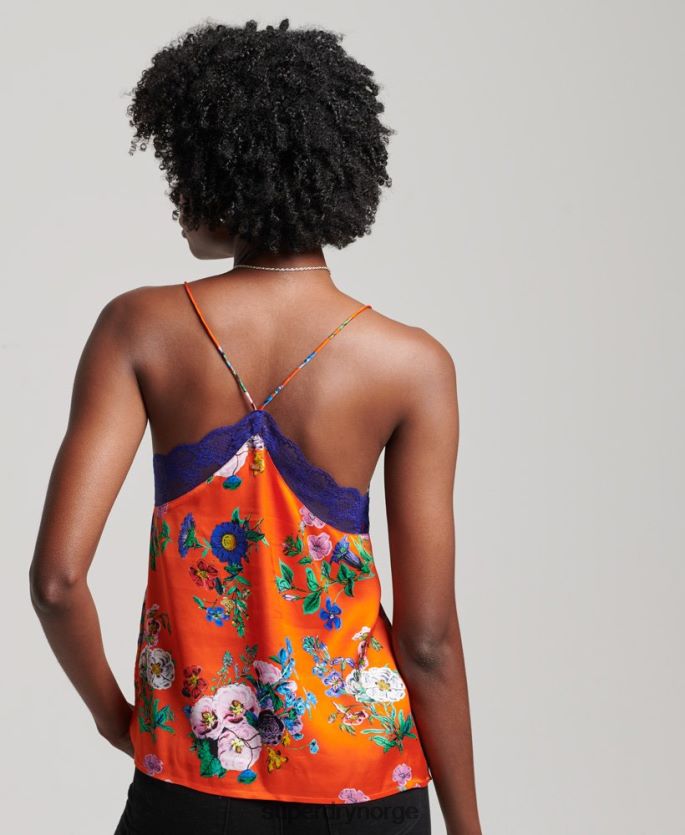 Superdry rød klær 86P46D2901 sateng cami topp kvinner