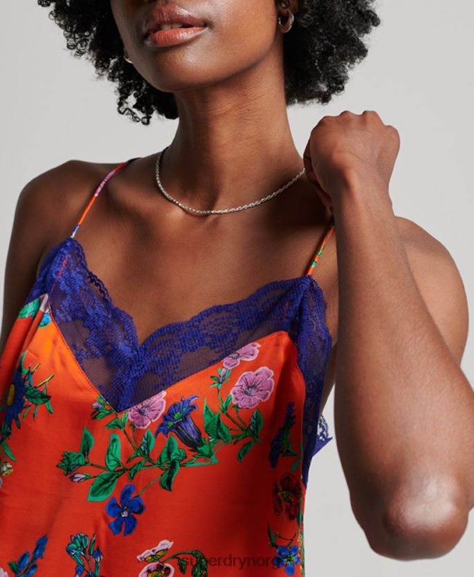 Superdry rød klær 86P46D2901 sateng cami topp kvinner