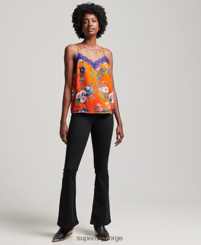 Superdry rød klær 86P46D2901 sateng cami topp kvinner