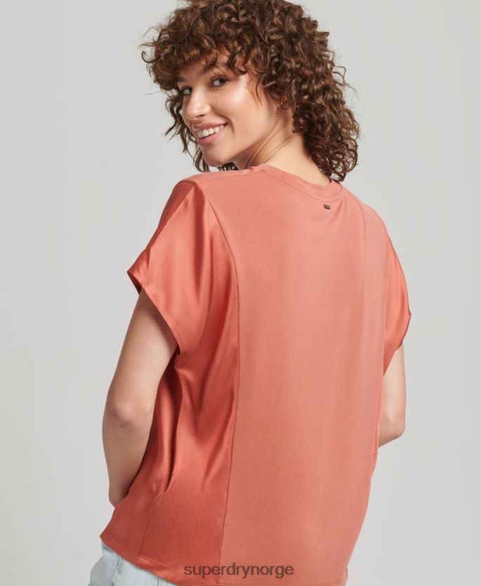 Superdry rød klær 86P46D2984 studios stoffblanding topp kvinner