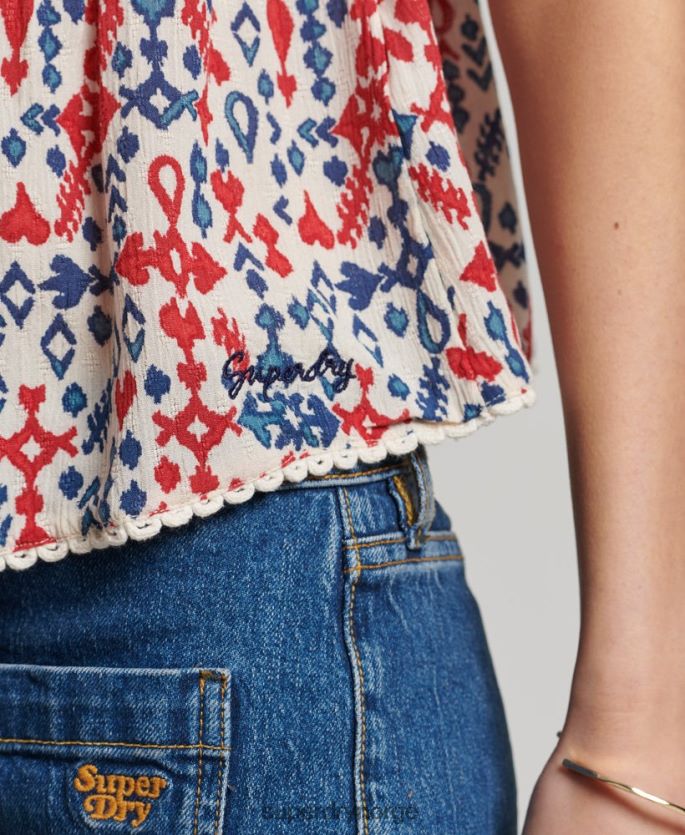 Superdry rød klær 86P46D3013 lagdelt cami-topp kvinner