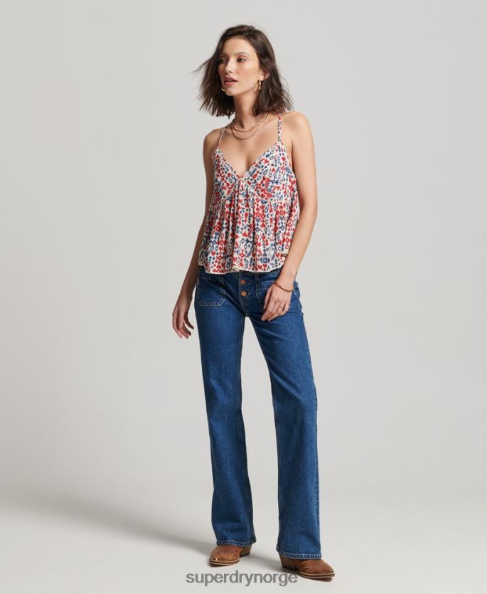 Superdry rød klær 86P46D3013 lagdelt cami-topp kvinner