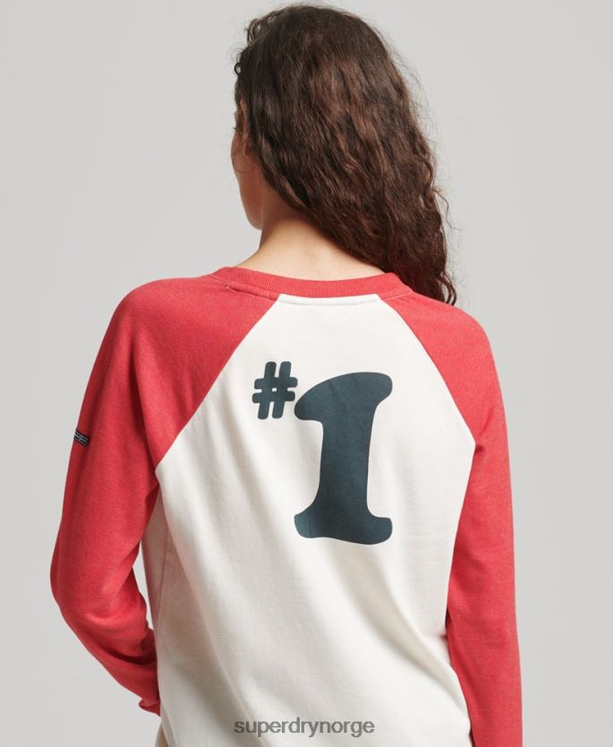 Superdry rød klær 86P46D3071 cooper nostalgi topp kvinner