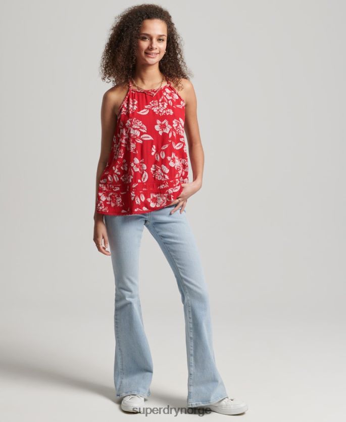 Superdry rød klær 86P46D6659 vintage strand cami topp kvinner