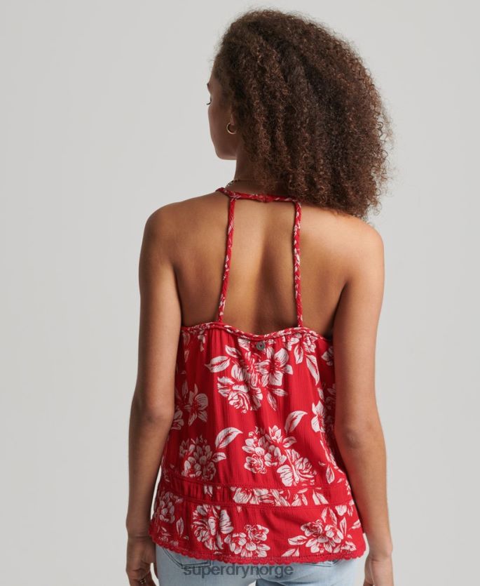 Superdry rød klær 86P46D6659 vintage strand cami topp kvinner