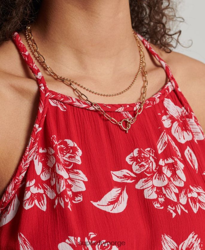 Superdry rød klær 86P46D6659 vintage strand cami topp kvinner