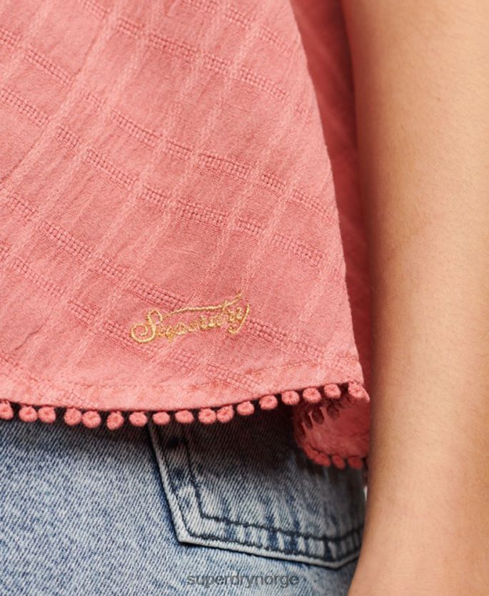 Superdry rosa klær 86P46D2877 vintage grime cami topp kvinner