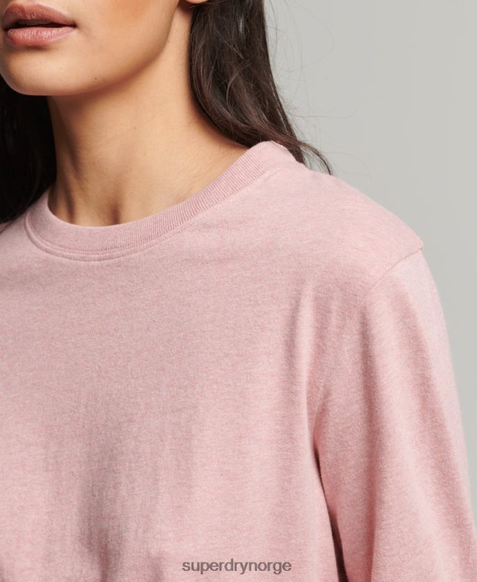 Superdry rosa klær 86P46D6671 vintage logobrodert topp i økologisk bomull kvinner