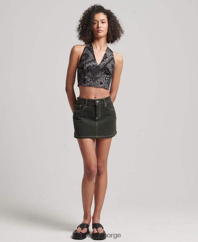 Superdry svart klær 86P46D2189 vintage grime topp kvinner