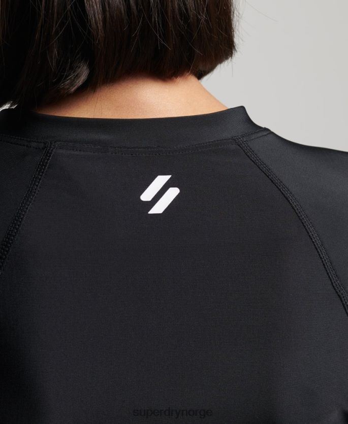 Superdry svart klær 86P46D3234 beskåret utslett toppen kvinner