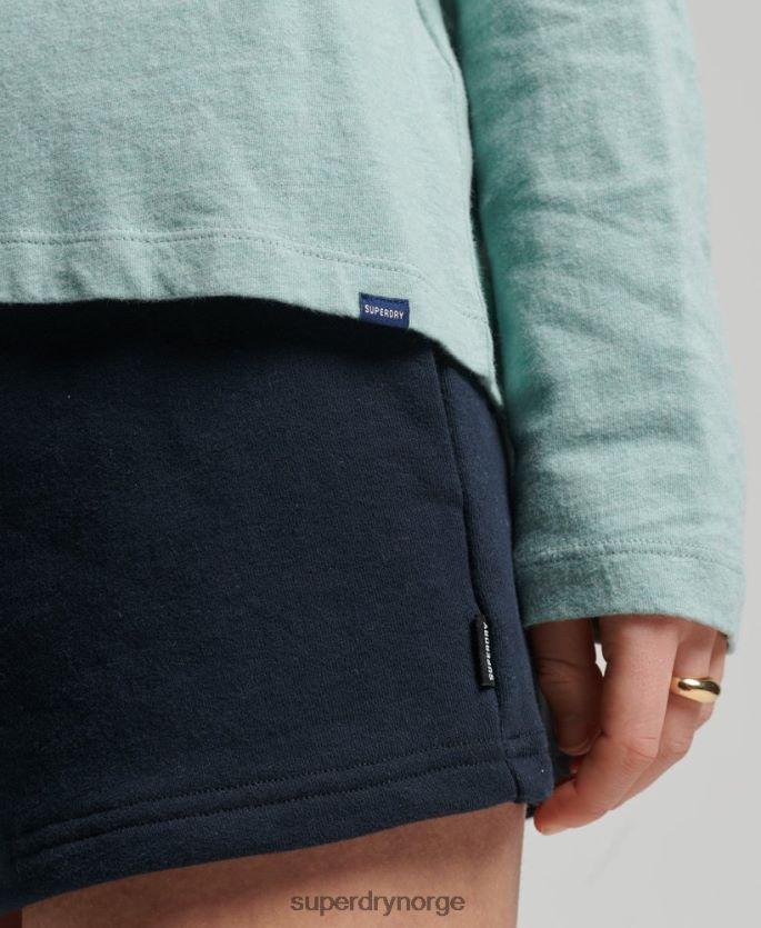 Superdry turkis klær 86P46D6539 vintage logobrodert topp i økologisk bomull kvinner