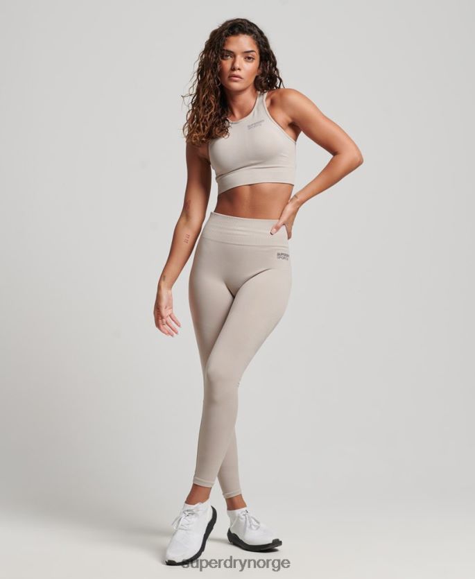 Superdry beige klær 86P46D4174 kjerne sømløs mid impact BH kvinner