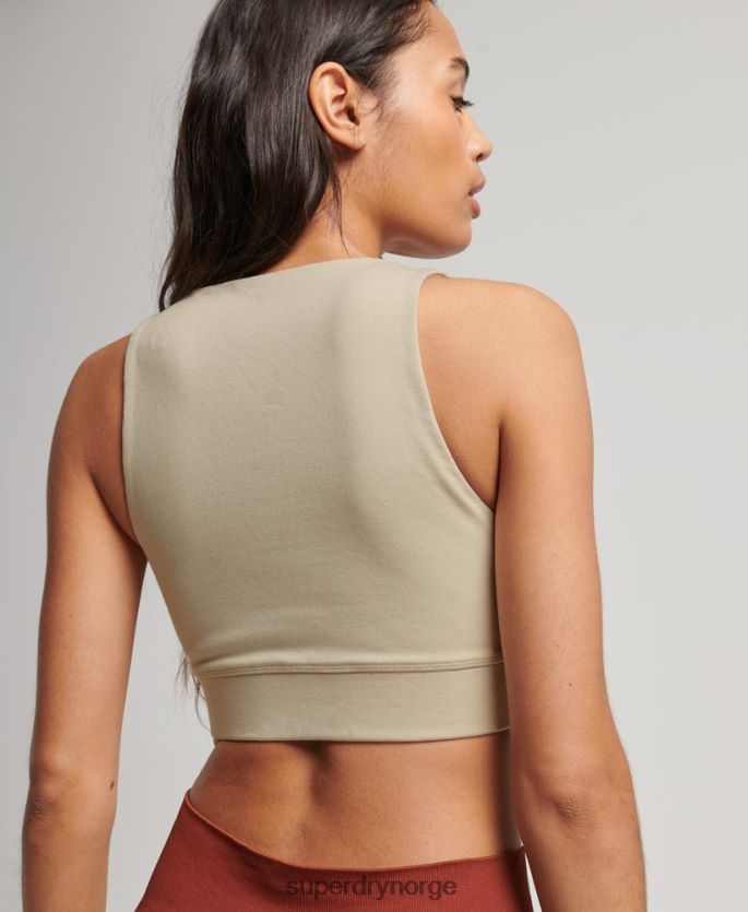 Superdry beige klær 86P46D4175 sports-BH i økologisk bomull kvinner
