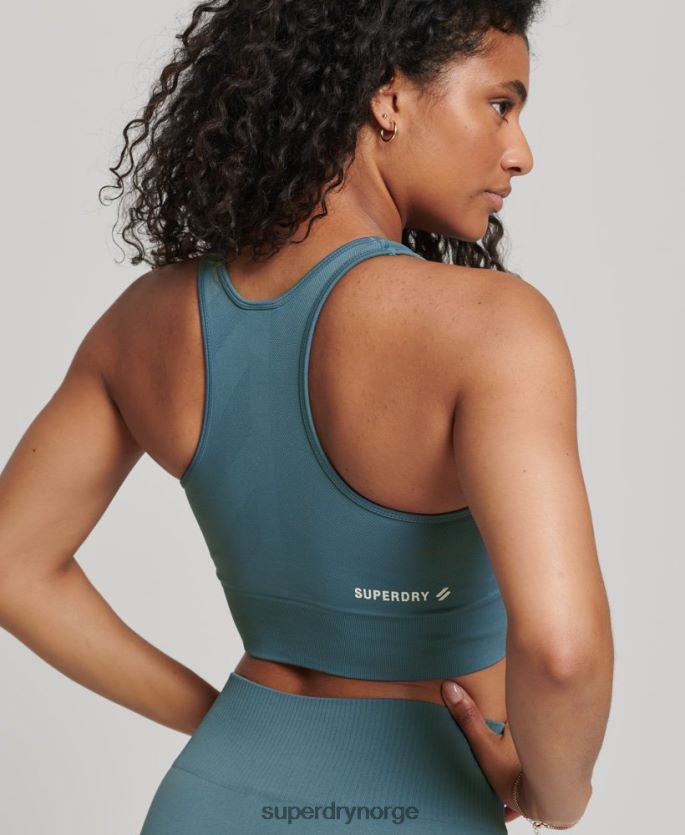 Superdry blå klær 86P46D4178 kjerne sømløs mid impact BH kvinner