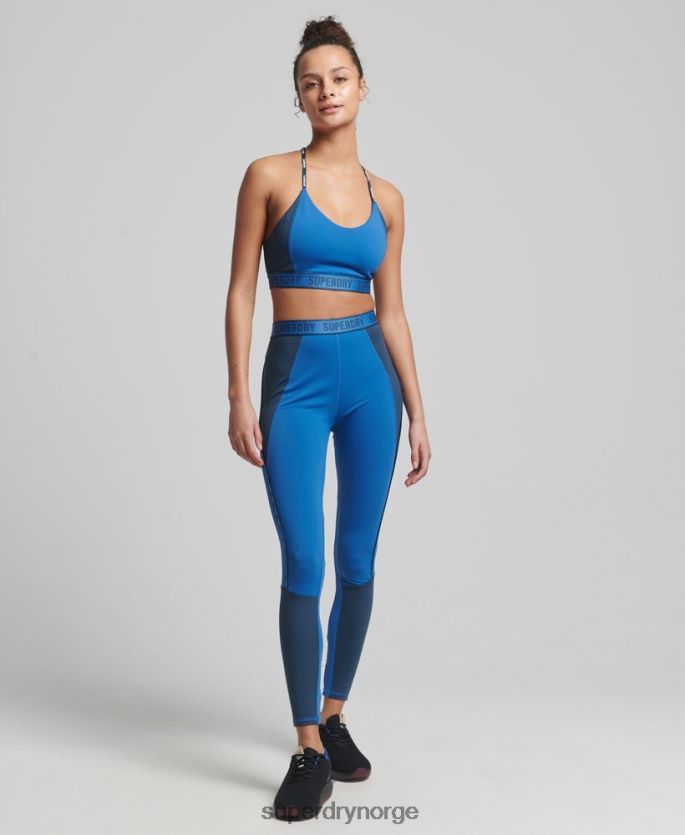 Superdry blå klær 86P46D4198 tren mid impact elastisk bh kvinner