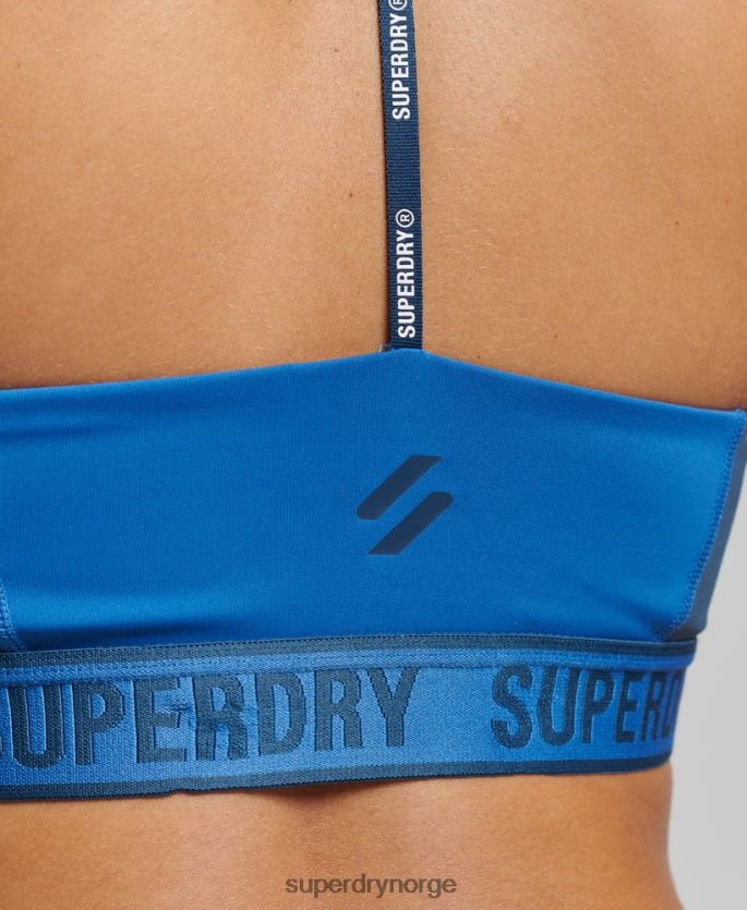 Superdry blå klær 86P46D4198 tren mid impact elastisk bh kvinner