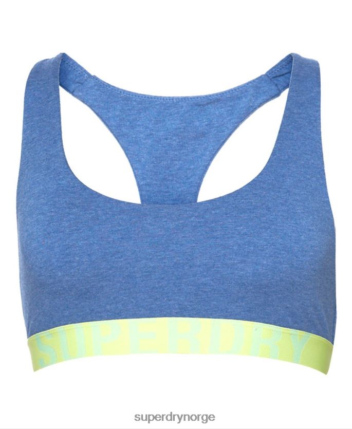 Superdry blå klær 86P46D4277 organisk bomull med stor logo-bralette kvinner
