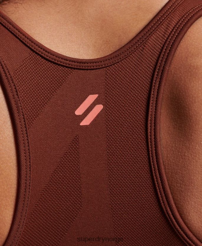 Superdry brun klær 86P46D4184 kjerne sømløs mid impact BH kvinner