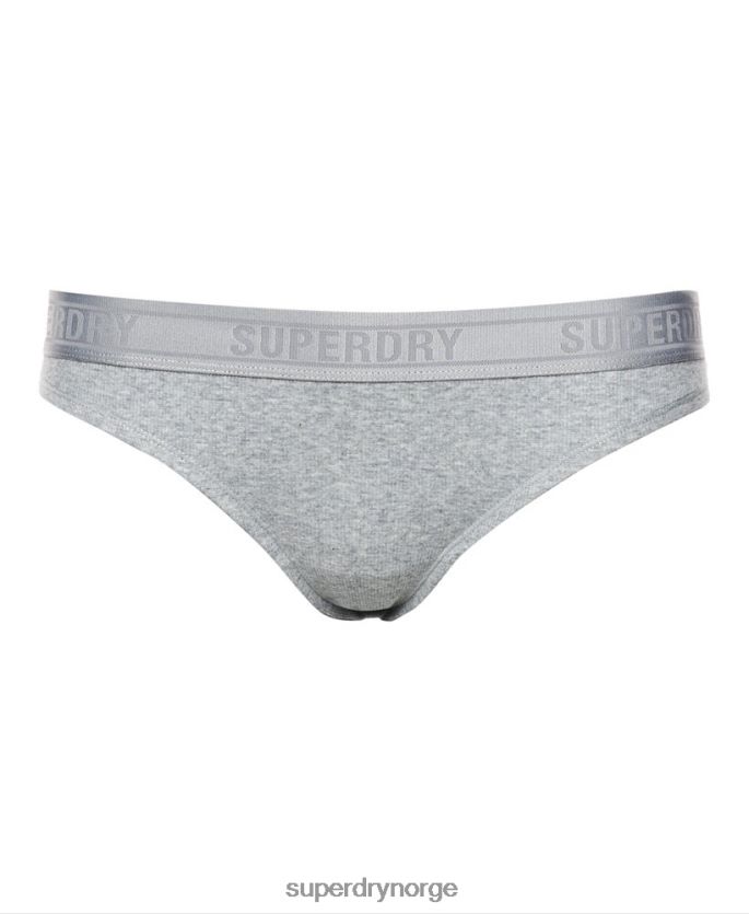 Superdry grå klær 86P46D4342 bikinitruse med ribber i økologisk bomull kvinner