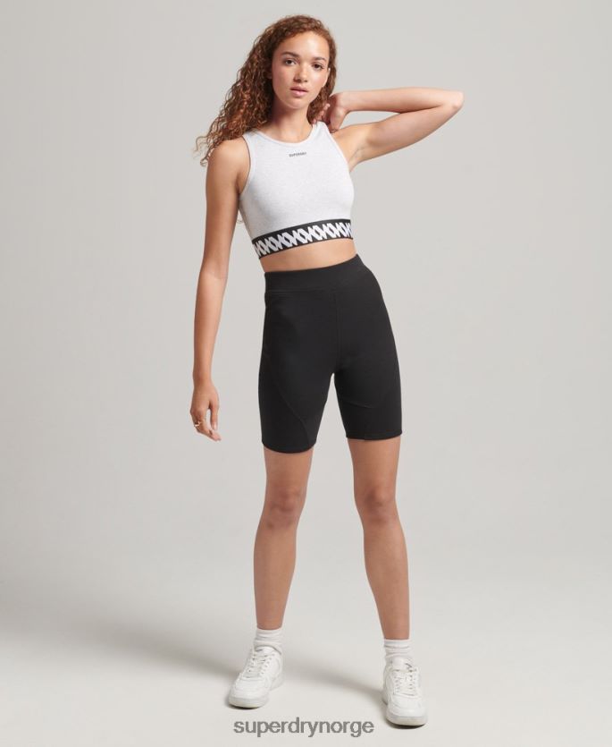 Superdry grå klær 86P46D6533 elastisk logografisk BH-topp kvinner