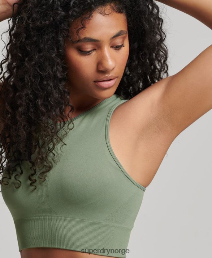 Superdry grønn klær 86P46D4169 kjerne sømløs mid impact BH kvinner