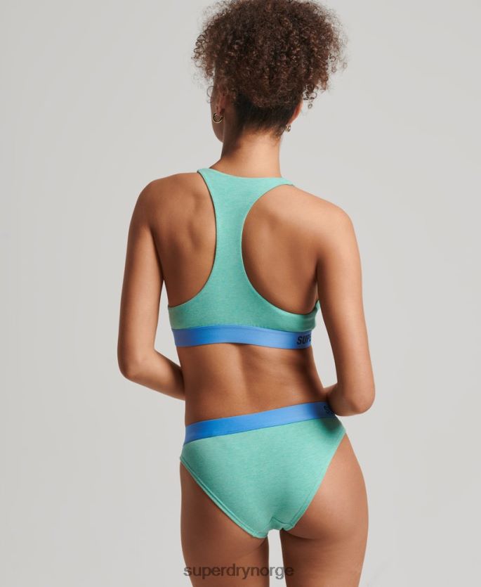 Superdry grønn klær 86P46D6553 bikinitruse med offset logo i økologisk bomull kvinner