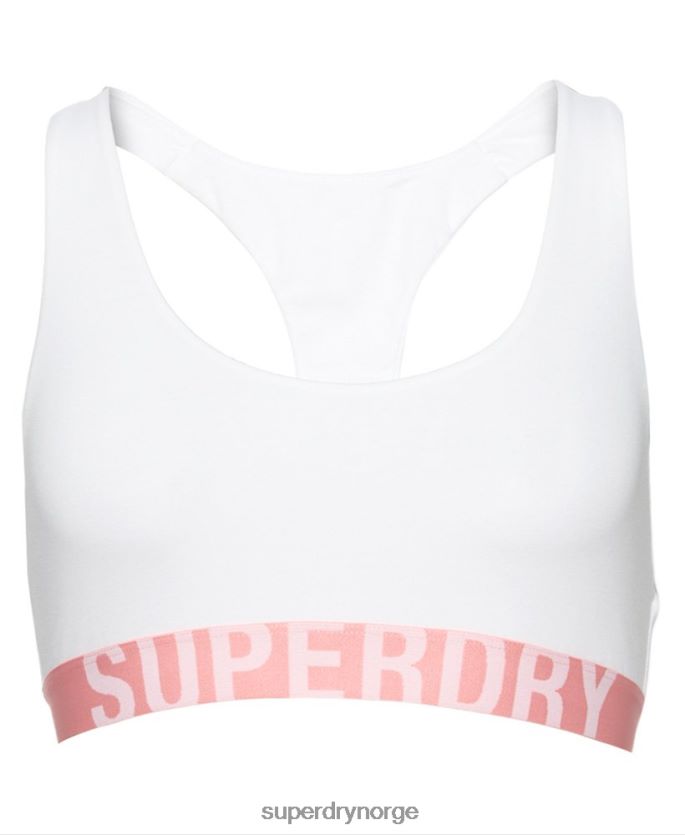 Superdry hvit klær 86P46D4275 organisk bomull med stor logo-bralette kvinner