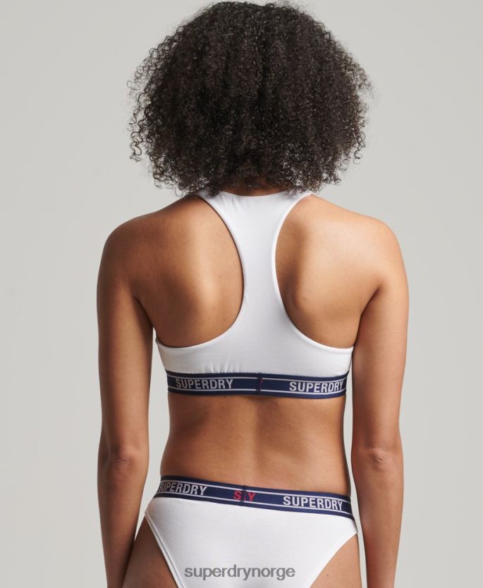 Superdry hvit klær 86P46D6546 multi-logo-bralette i økologisk bomull kvinner