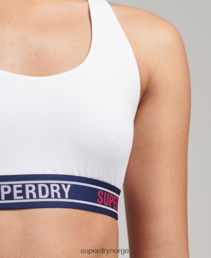 Superdry hvit klær 86P46D6546 multi-logo-bralette i økologisk bomull kvinner