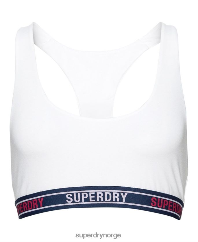 Superdry hvit klær 86P46D6546 multi-logo-bralette i økologisk bomull kvinner