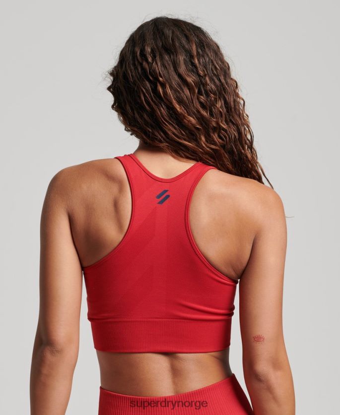 Superdry rød klær 86P46D4190 kjerne sømløs mid impact BH kvinner