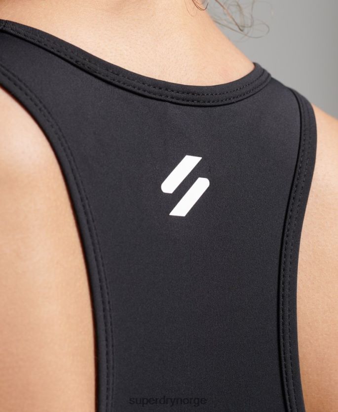 Superdry svart klær 86P46D4186 trening core cross bh kvinner