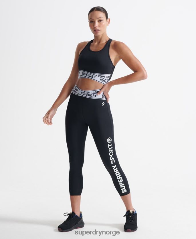 Superdry svart klær 86P46D4187 trening core cross bh kvinner