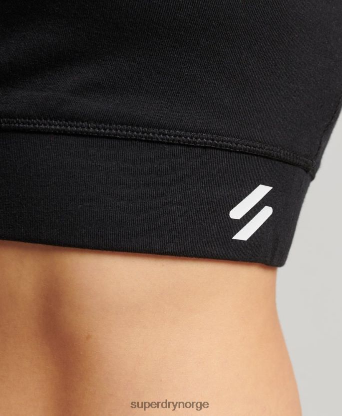 Superdry svart klær 86P46D4193 sports-BH i økologisk bomull kvinner