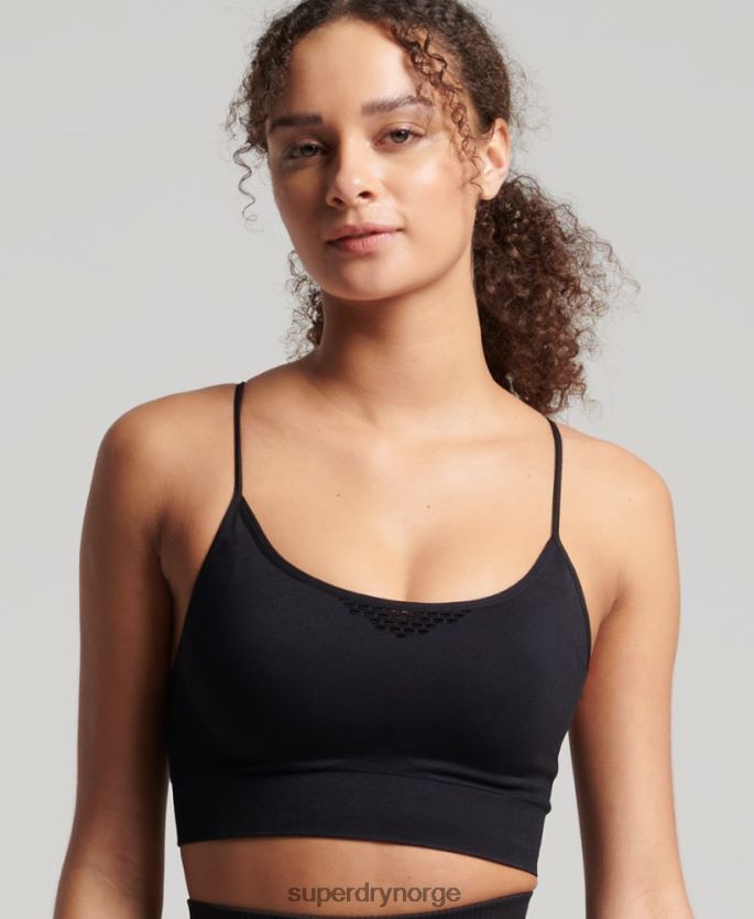 Superdry svart klær 86P46D4204 trening sømløs kontur sports-bh kvinner