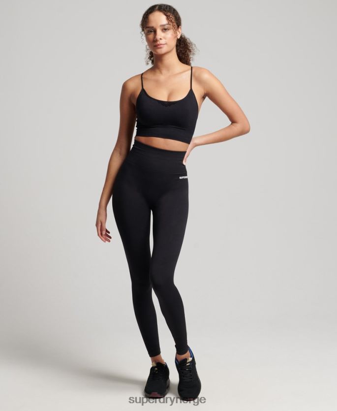 Superdry svart klær 86P46D4204 trening sømløs kontur sports-bh kvinner