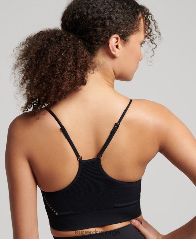 Superdry svart klær 86P46D4204 trening sømløs kontur sports-bh kvinner