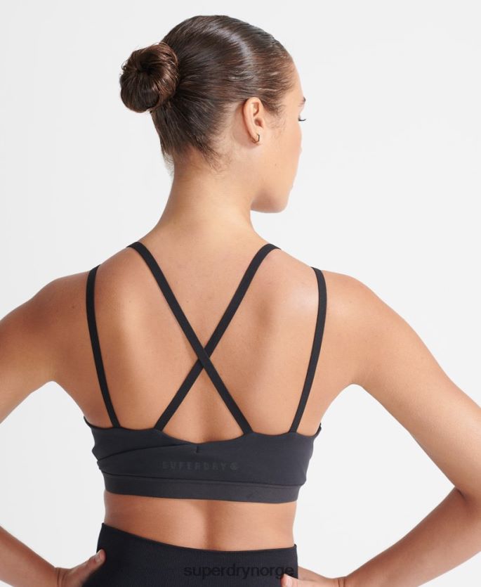 Superdry svart klær 86P46D4209 flex cross back bh kvinner
