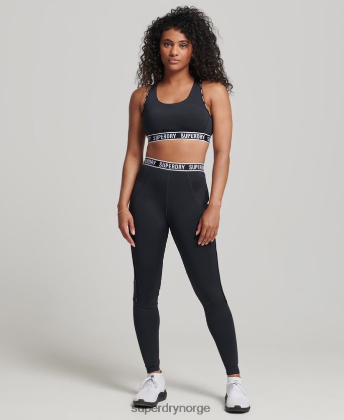 Superdry svart klær 86P46D6325 elastisk bh av togmerket kvinner