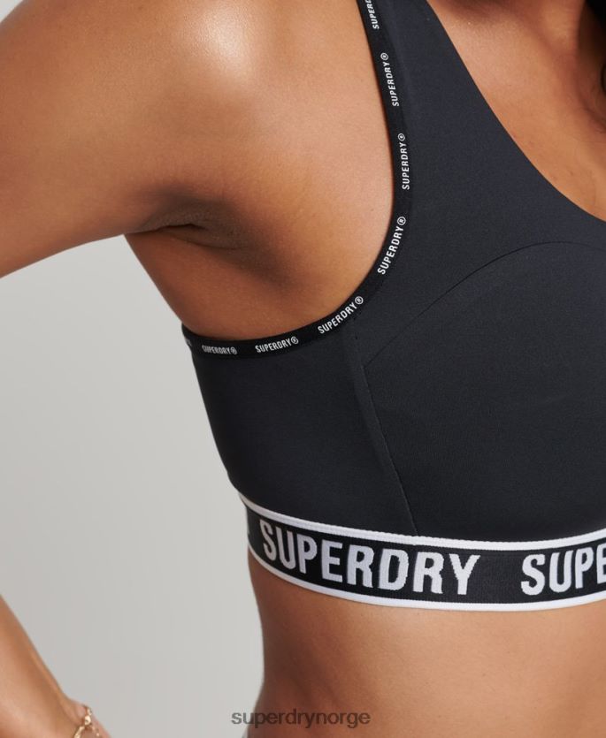 Superdry svart klær 86P46D6325 elastisk bh av togmerket kvinner