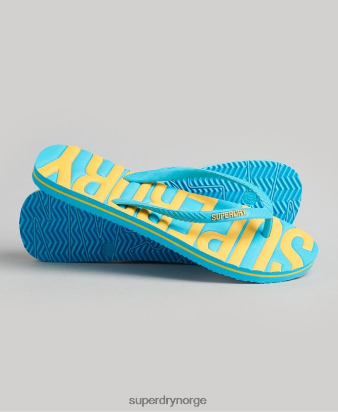 Superdry blå sko 86P46D4384 vintage veganske flip flops kvinner
