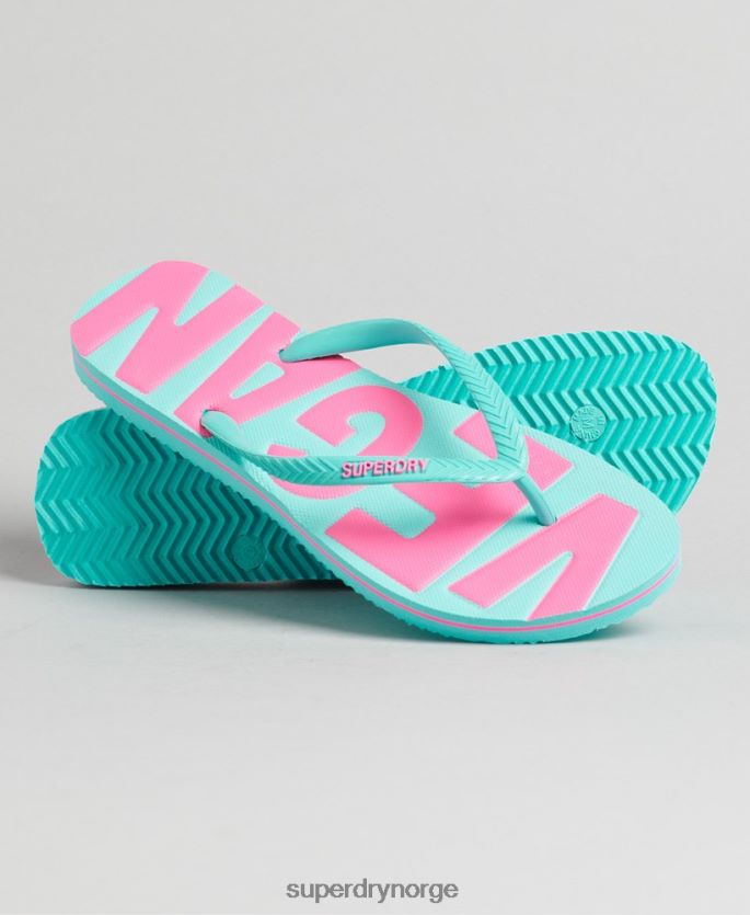 Superdry blå sko 86P46D4413 vintage veganske klassiske flip flops kvinner