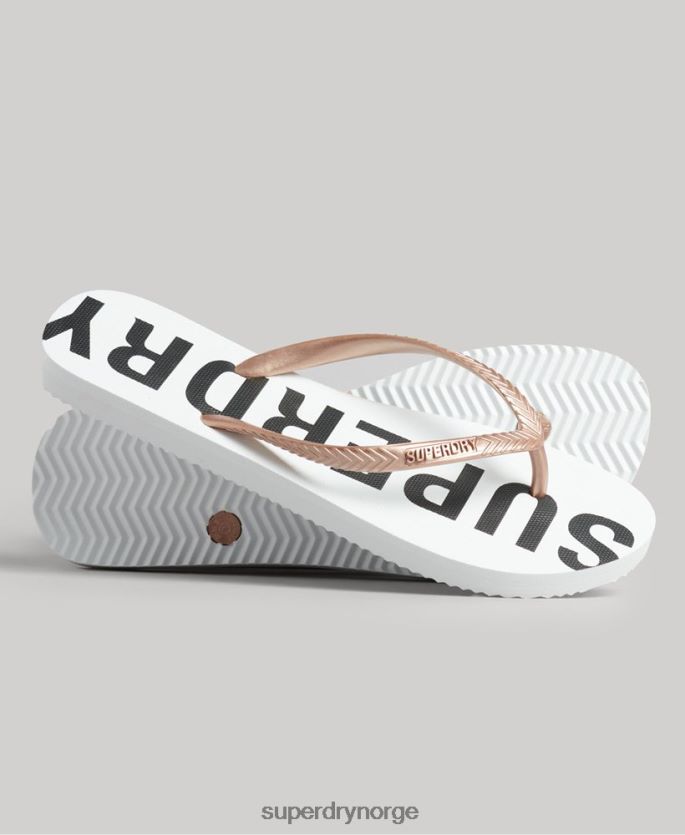 Superdry hvit sko 86P46D4371 kode kjerne sport flip flops kvinner