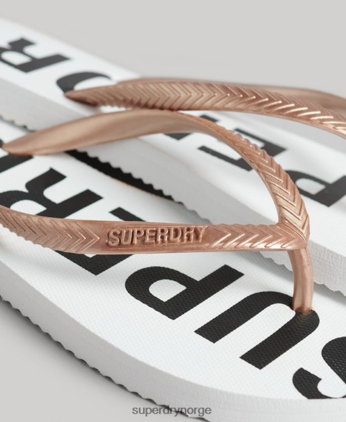 Superdry hvit sko 86P46D4371 kode kjerne sport flip flops kvinner