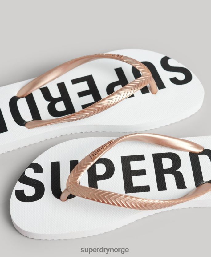 Superdry hvit sko 86P46D4371 kode kjerne sport flip flops kvinner