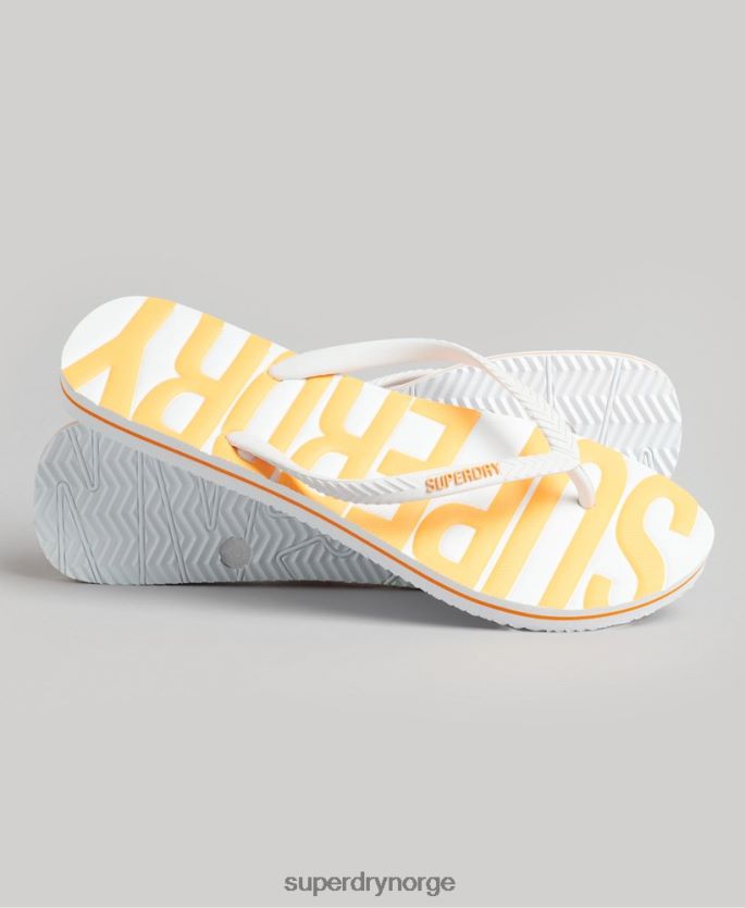 Superdry hvit sko 86P46D4387 vintage veganske flip flops kvinner