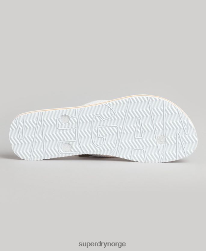 Superdry hvit sko 86P46D4387 vintage veganske flip flops kvinner